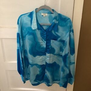 Umgee Sky Blue Tie-Dye Shirt